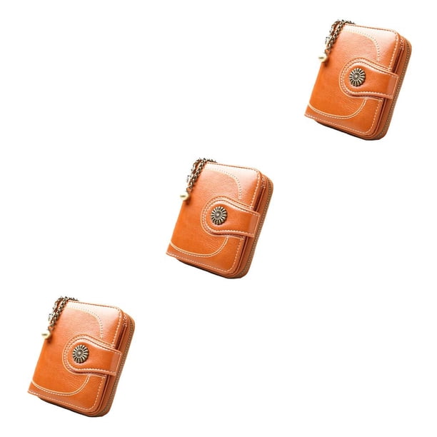 Cartera corta de almacenamiento Retro PU Qarigey Naranja