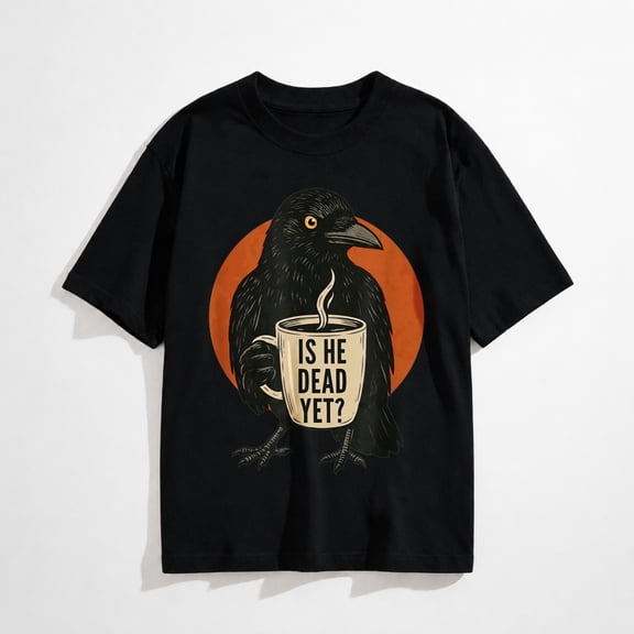 is He Vintage Dead Yet Dark Crow Raven Bird Humor Retro T-Shirt