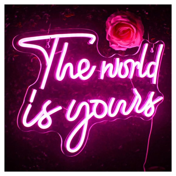 The World Is Yours Neon Signs, Wedding Signs,engagement, Ceremony, Bedroom Decoration 37.8x27cm