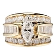thumbnail image 2 of Wioihee Under $2.00 Plated Chunky Ring Pear Shaped Zirconia Wedding Ring for Women,Engagement Ring for Women, 2 of 7