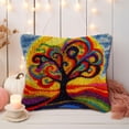 thumbnail image 5 of DIY Latch Hook Pillow Kits Abstract Tree with Swirling Pattern Printed Pillowcase Crochet Yarns Hooking Handmade Pillow Cover Cushion for Home Sofa Decoration 17x17inch-1, 5 of 7