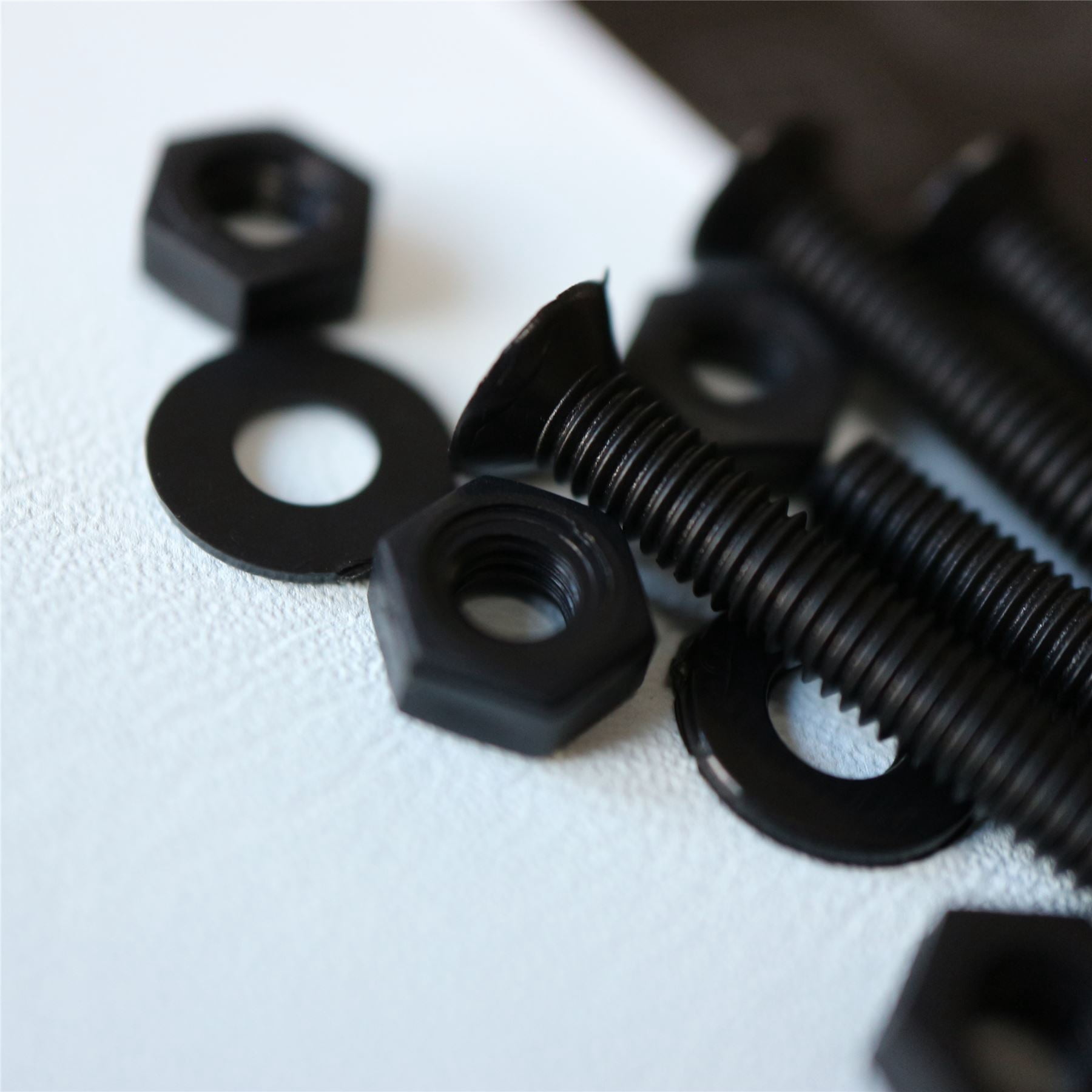 20 x Black Countersunk Screws Polypropylene (PP) Plastic Nuts and Bolts, Washers, M3 x 20mm, Anti-Corrosion, Chemical Resistant, (3/32 x 25/32 in)
