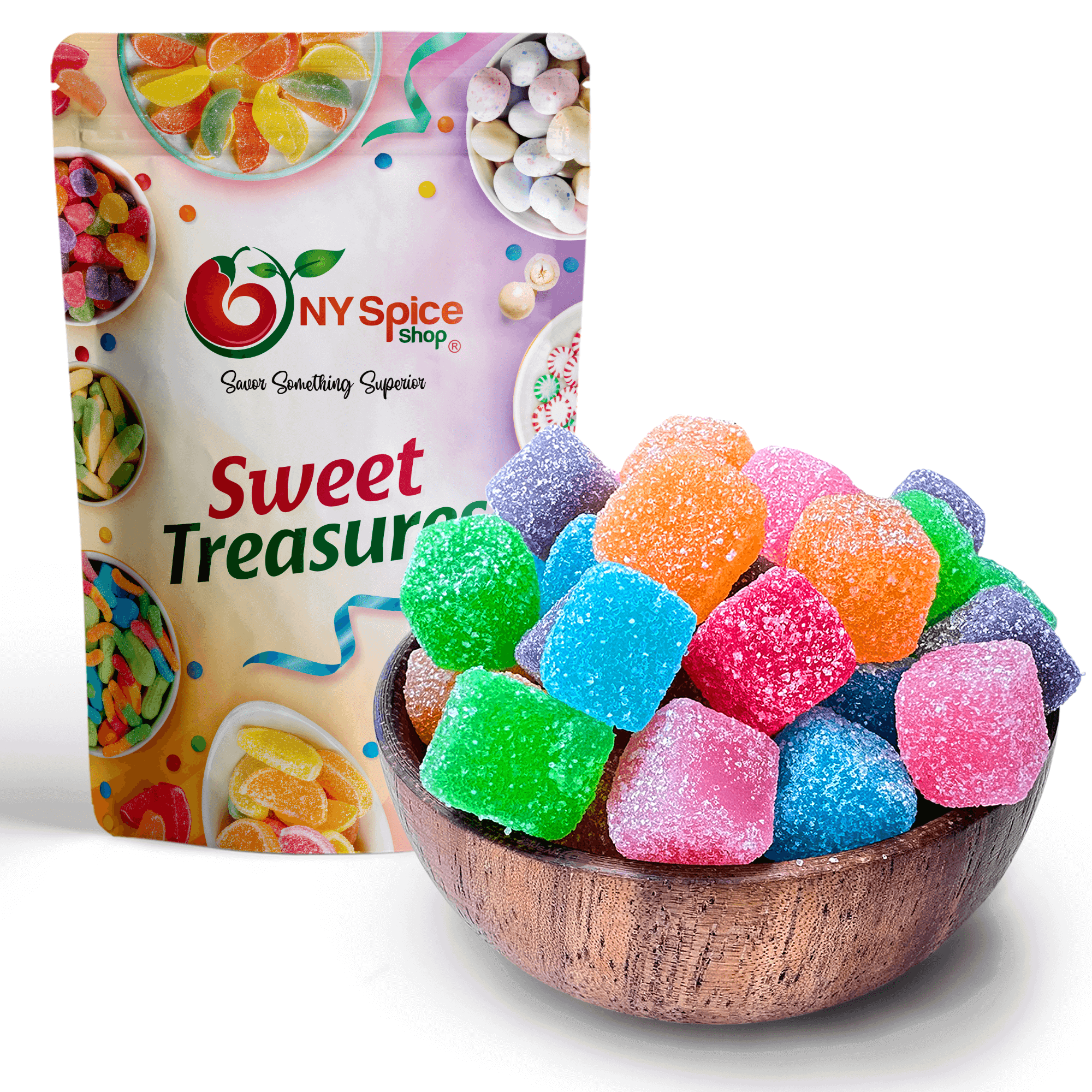 NY SPICE SHOP Sour Chewy Gummy Cubes - 1 Pound