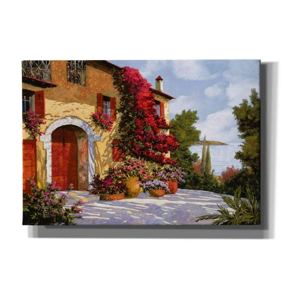 Epic Graffiti 'Bouganville' by Guido Borelli, Canvas Wall Art, 26"x18"