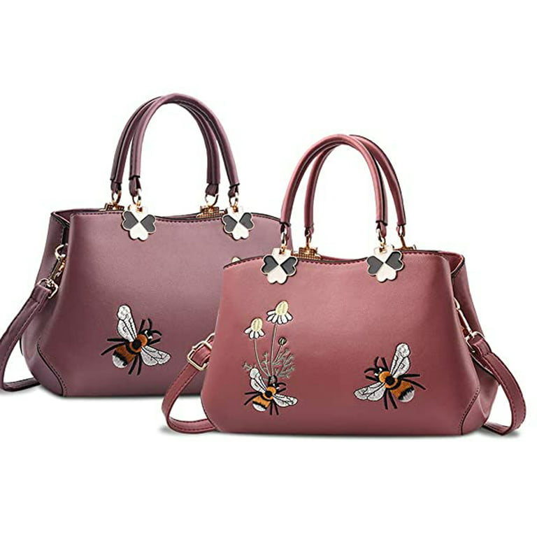 Fashion Women Handbags Embroidered Handbag New Look Cross-Body Bags for  Ladies Satchel Shoulder Bags,Black