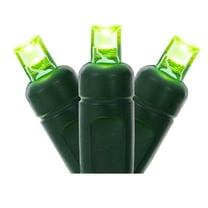 Vickerman 50 Lime Twinkle Wide Angle LED Light on Green Wire, 25' Christmas Single Mold Light Strand
