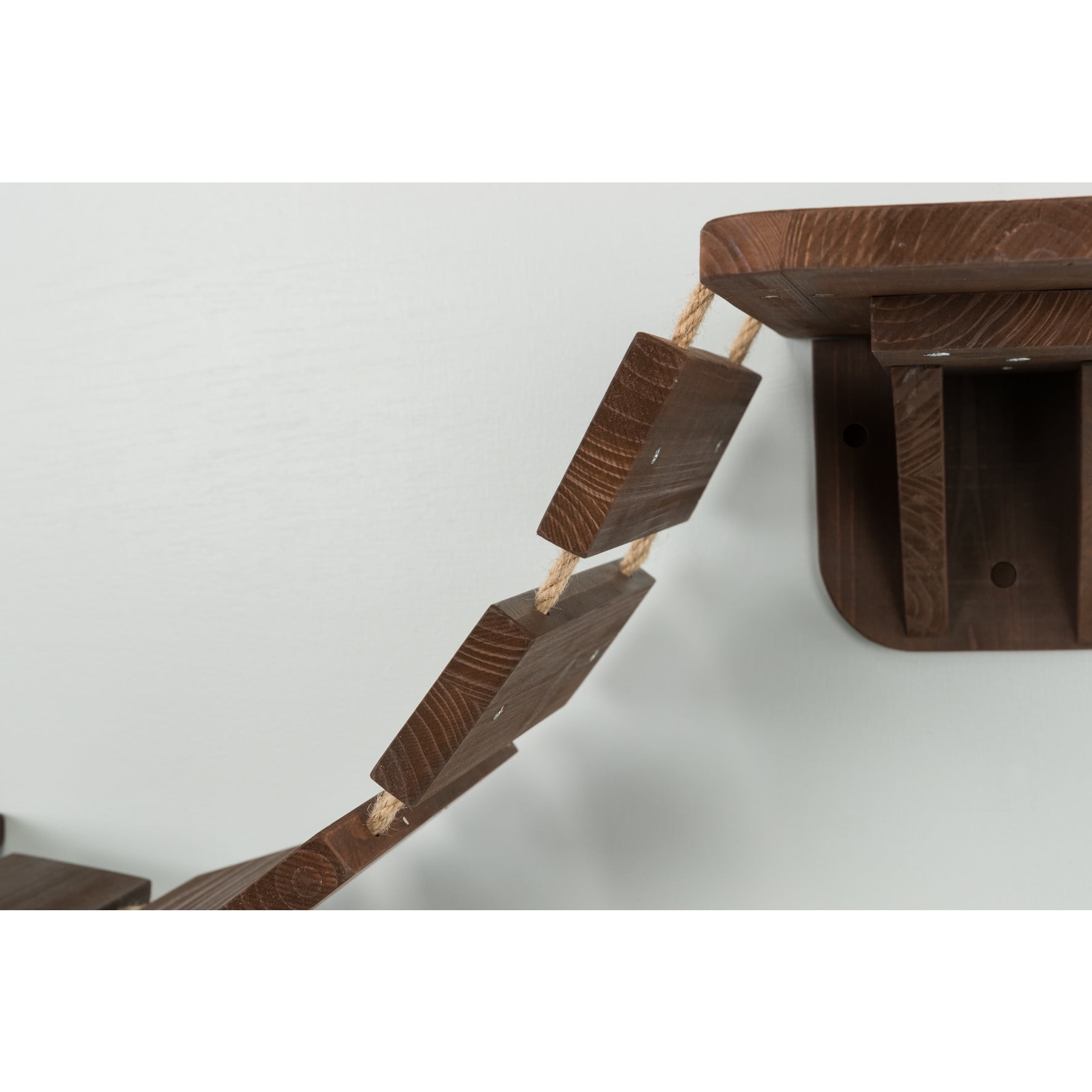 TRIXIE Multi-Level Wall Mounted Cat Perch with Bridge, Espresso Brown