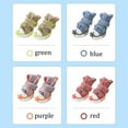 thumbnail image 2 of Waterproof 4pcs/set Wear-resisting Autumn Winter Outdoor Anti-slip Casual Style Pet Denim Shoes Pet Booties Puppy Sneaker Dog Shoes GREEN 6, 2 of 8