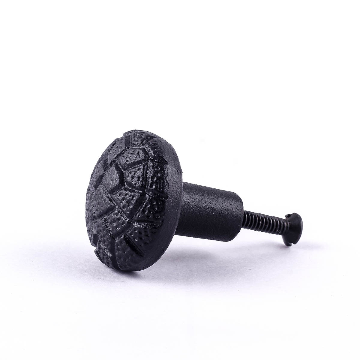 Iron Kitchen Cabinet Knob Black Round Cobble Stone style Kitchen Cabinet Hardware Pack of 4|Renovators Supply