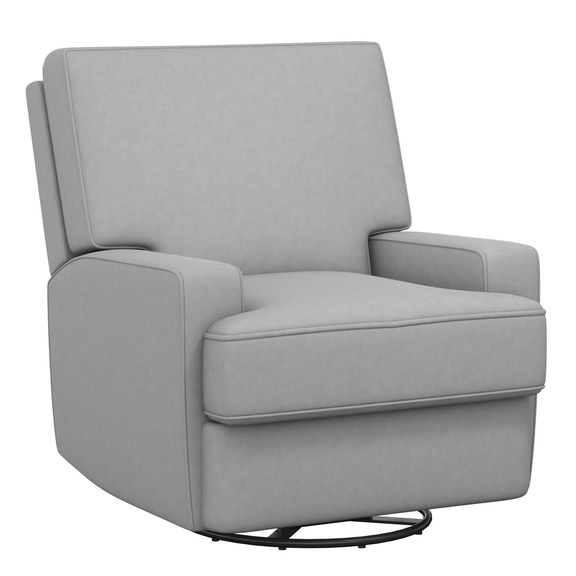 Baby Relax Rylan 4-in-1 Swivel Glider Rocker Recliner Chair, Gray Velvet