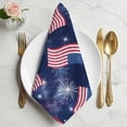 thumbnail image 2 of American Flag Cloth Napkins, Red Striped Blue Star Fireworks USA Flag Washable and Reusable Dinner Napkins Set of 2, Table Napkin for Kitchen Party Birthday Wedding Hotel Housewarming 20"x20", 2 of 9