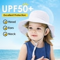 thumbnail image 2 of Zando Beach Baby Sun Hat UPF 50+ Sun Protection Wide Brim Summer Baby Boy Bucket Hats Cute Toddler Sun Hats for Boy White S, 2 of 7