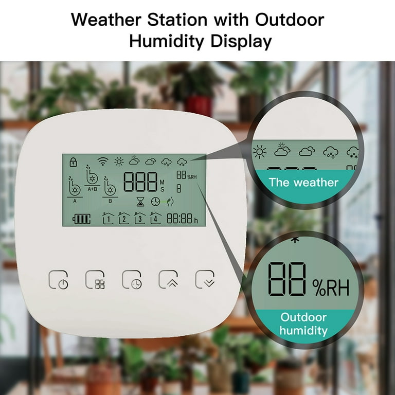 Tuya WiFi Digital Water Intelligent Automatic Micro-drip Irrigation Controller with Solar Panel for Automatic Garden Watering System Compatible with Alexa Google Voice Control -