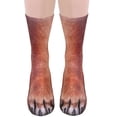 thumbnail image 2 of Flmtop Chaussettes Élastiques en Coton pour Adultes et Enfants, Imprimé 3D Simulation Patte d'Animal, 2 of 7