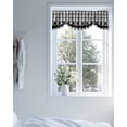 thumbnail image 2 of Tie Up Valance Curtain for Kitchen, American Western Country Style Rod Pocket Short Curtains Adjustable Tie-Up Shade Valances, Black Stars Buffalo Lattice Window Treatment for Bathroom Living Room Bedroom, 2 of 7