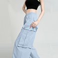 thumbnail image 7 of Kmdttou Cargo Pants Women Baggy Plus Size Solid Color Fashion Casual Loose Broad Leg Full Length Pants, 7 of 7