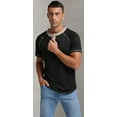 thumbnail image 6 of JWD Classic henley style Three button henley closure, Mens Henley Short Sleeve T-Shirt Cotton Casual Shirt Mens ShirtsSummer Daily T-Shirts Black XL, 6 of 6