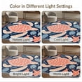 thumbnail image 7 of ODIKA 6'x9' Washable Area Rug Theme Nautical Door Turtle Coral Seashell Reef Wave Border Scatter for Queen Size Bedroom, Under Bed, Master Suite, Easy Care, Non-Shedding, 7 of 7