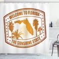 thumbnail image 1 of Ambesonne Florida Shower Curtain, Orange Travel Stamp, 69"Wx75"L, Orange Ginger and White, 1 of 3