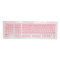 thumbnail image 1 of Keyboard Keycaps 110 Keys FOS Step OEM Height 2 Couleur Injection Moulage Accessoires Ordinateur Caractères Blancs Roses, 1 of 14