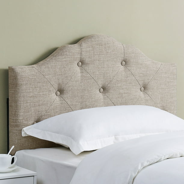Mainstays Minimal Tufted Rounded Headboard, Twin, Beige