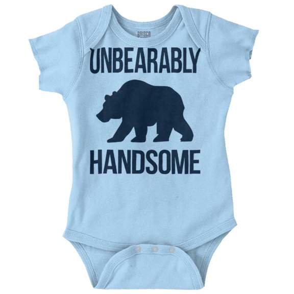 Unbearably Handsome Funny Bear Pun Bodysuit Jumper Boys Infant Baby Brisco Brands NB