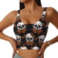 thumbnail image 2 of Lsque Butterfly Skull Printed Women'S Sports Bra, Compression, Moisture Wicking, High-Impact Sports Bra For Women,Supportive sports bra-Medium, 2 of 9