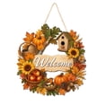 thumbnail image 2 of Small Fall Wreath, Welcome Sign, Autumn Door Decor for Front Door | Cute Hello Fall wreath for front door, wall, office, entryway, and indoor outdoor autumn harvest decor. A, 2 of 7