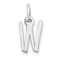thumbnail image 1 of Diamond2Deal 14K White Gold Small Slanted Block Letter W Initial Pendant for Women, 1 of 6