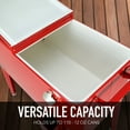 thumbnail image 5 of Permasteel 80-Qt Classic Outdoor Steel Patio Cooler on Wheels, Beverage Rolling Cart, Red, 5 of 8