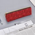 thumbnail image 3 of Rocae Red Glitter for Leather Pencil Case - Zippered Pen Case Stationery Bag Zipper Pouch Pencil Holder For Men Women Businessmen And Artists, 3 of 5