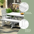 thumbnail image 4 of WestinTrends 65" Outdoor Dining Trestle Bench, All Weather Resistant hdpe Patio Seat, White, 4 of 9