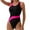 Black-1, variant on Women's High-Slit Backless Tankini Fashion Casual Solid Color One-Piece Swimsuit for Beach Resorts Poolside Glam Black-1 L