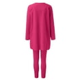 thumbnail image 4 of Baqcunre Women's Winter Plush Casual Sportswear Solid Long Sleeves 3 Piece Set,XXL,Sweaters For Women,Outfits For Women,Workout Sets For Women,Womens Fashion,Womens Clothes,Hot Pink, 4 of 4
