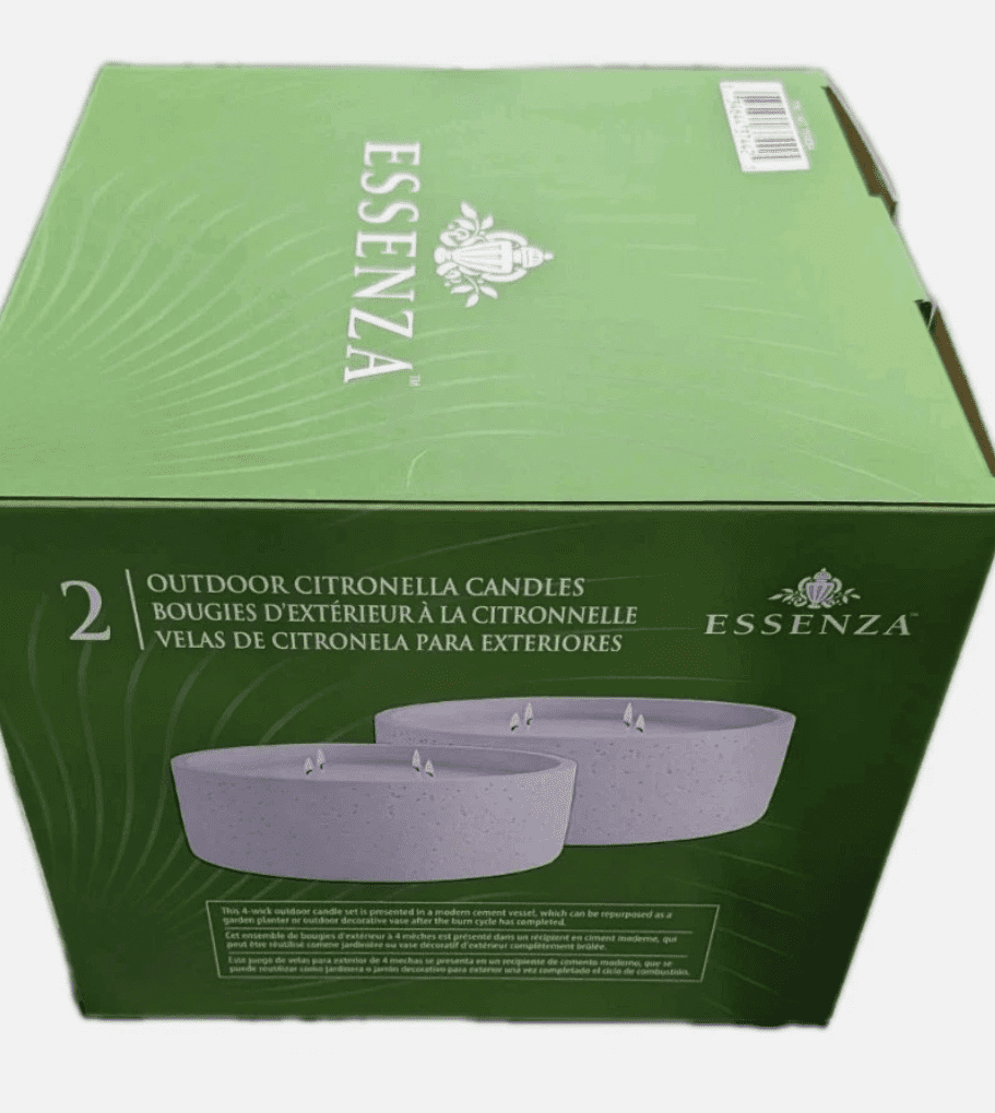 Essenza Outdoor Citronella Candles 2 Pack Lemongrass & Eucalyptus