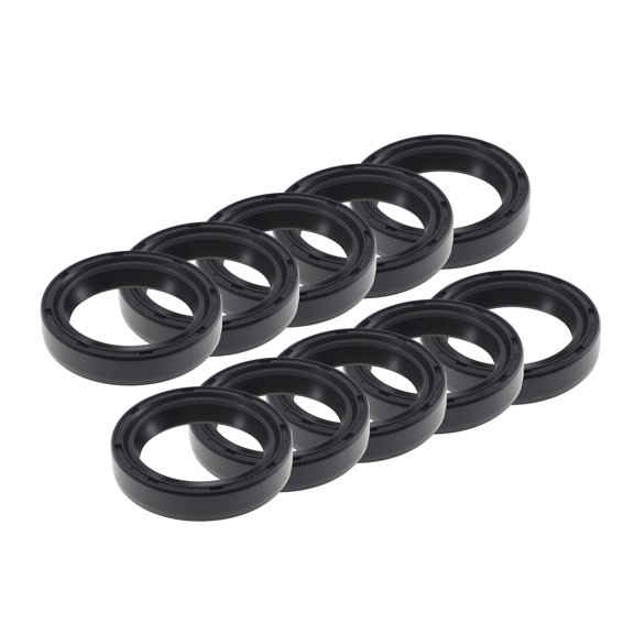 Sello de aceite universal Unique Bargains TC de doble labio con resorte de acero, anillo de sello para eje rotativo 25x33x7mm, caucho nitrilo de alta presión negro, 10 piezas