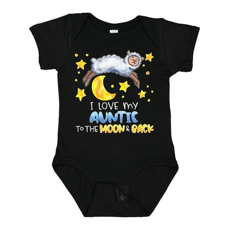 

Inktastic I Love My Auntie to the Moon and Back Cute Sheep Gift Baby Boy or Baby Girl Bodysuit