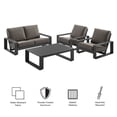 thumbnail image 3 of 4 pcs Lounge Sectional Sofa Table Set, Gray, Aluminum, Outdoor Patio Balcony Cafe Bistro Garden Hospitality Restaurant, Modern Contemporary, HB37993, 3 of 10