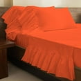 thumbnail image 2 of 4 Piece Corner Ruffle Sheet Set, 6" Inch Corner Ruffle On Flat Sheet And Pillowcases, 15 Inch Deep Pocket, 100% Egyptian Cotton, 800 TC, Queen Size, Solid Orange, 2 of 6