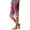 Purple Pink, variant on Women's Stylish Floral Printed Elastic Waist Bermuda Shorts Featuring Pockets, Casual Breathable Design for Warm Weather Outings,White XL