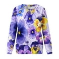 thumbnail image 4 of PuLe Hoodies Women's Casual Printed Long Sleeved Round Neck Pullover Hoodless Sweathirts, 4 of 5
