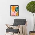 thumbnail image 2 of Boho Monstera Leaf Orange Pink And Green Artwork Framed Wall Art Print A4, 2 of 4