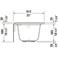 thumbnail image 3 of Duravit 700354000000090 60 x 32 in. Architec Soaker Alcove Bathtub with Left Drain, White, 3 of 7