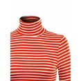 thumbnail image 5 of MixMatchy Women's Tight Fit Lightweight Solid/Stripe Long Sleeves Turtle Neck Top, 5 of 5