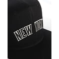 thumbnail image 3 of Original Snapback Custom American Cities State Letters Ajustable Flat Visor Cap (New York Black, White Black), 3 of 4