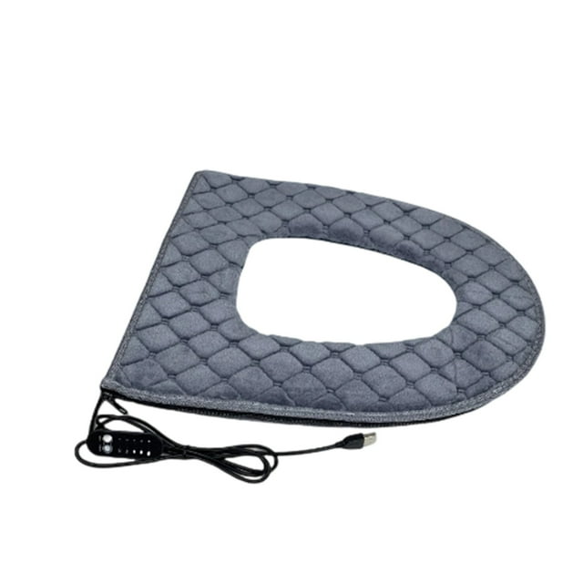 Cushion Seat Cover for Toilet with USB Heated Warmth-Adjustable Temperature Flannel Pad for Home Use and Easy Machine Washable Comfort