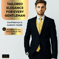 thumbnail image 2 of Oliver George 4pc Men's Paisley Design Formal Suit Vest Waistcoat Tuxedo Dress Vest Necktie BowTie Handkerchief Set For Suit or Tuxedo Yellow Gold X-Small, 2 of 5