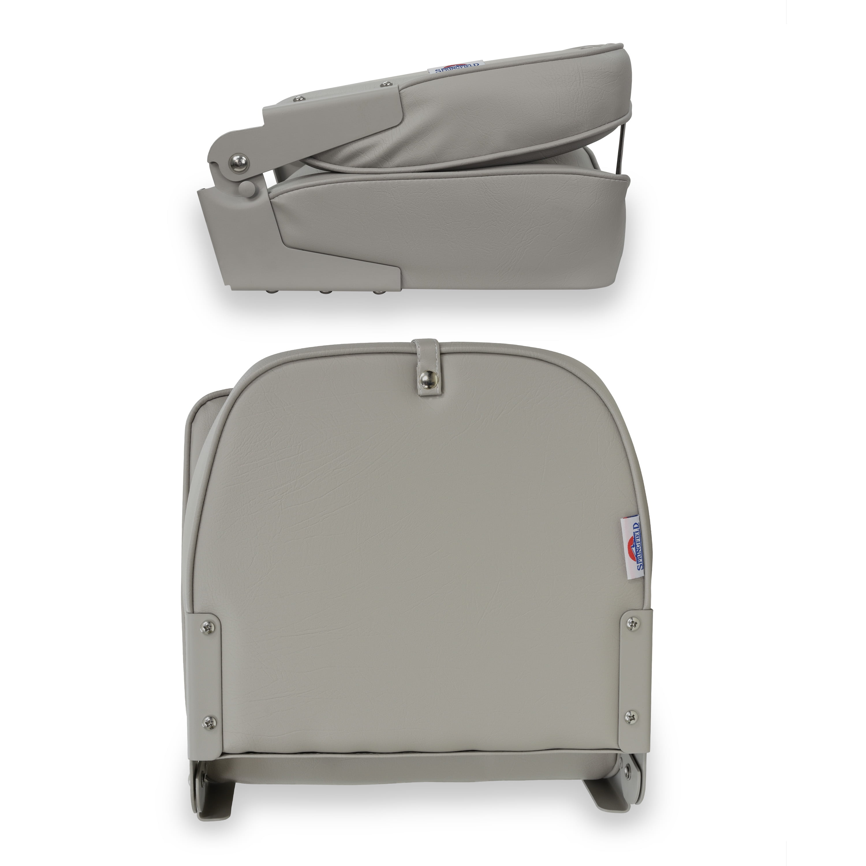 (2 pack) Springfield Marine Economy Standard Folding Fishing Boat Seat - Gray - 16"