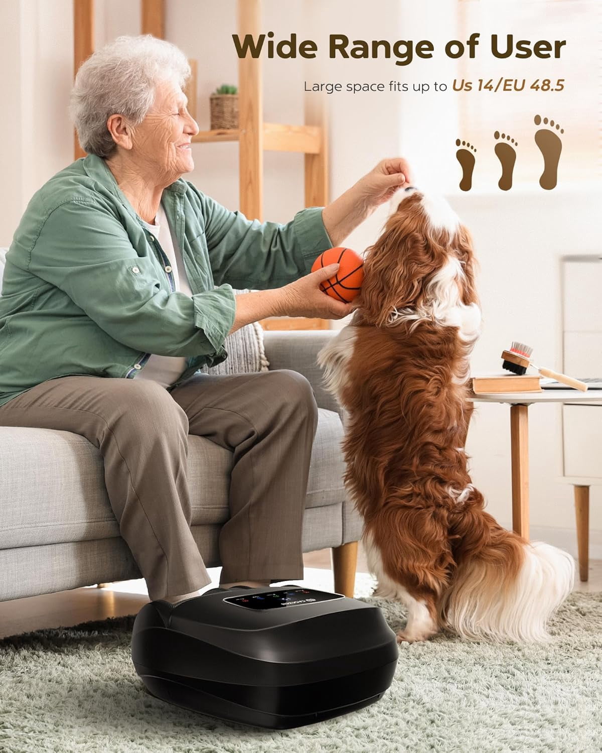 Heated Shiatsu Foot Massager with Remote Control, Full Foot Comfort, Gift for Women & Men, Size 14