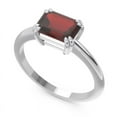 thumbnail image 2 of 2.50 Carat Emerald Cut Garnet Gemstone Sparkle Anniversary Ring for Ladies Solid 18K White Gold Size 11 by Diamond Capitals, 2 of 8